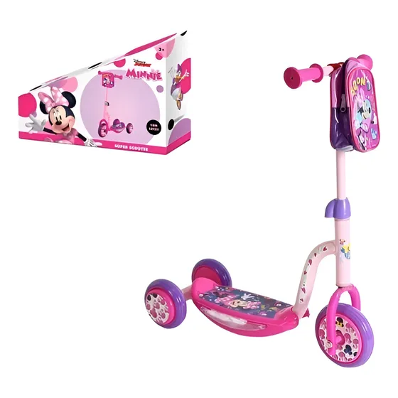 Super Scooter Con Luces Y Bolsito Minnie