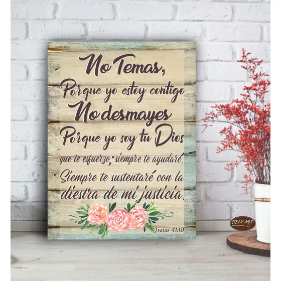 Cuadro Decorativo Texto Bíblico Isaías 41:10 (1pz) 30x40 