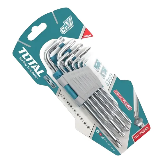 Llaves Torx Doble Seguridad 6 Puntas 9 Piezas Marca Total