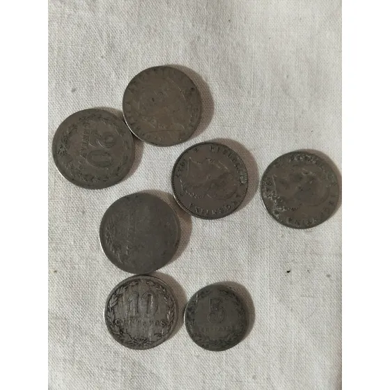 Lote De 7 Monedas De 5, 10, 20ctvos1915 Al 1929