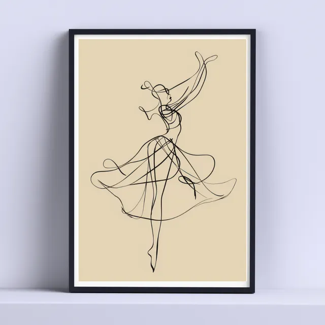 Cuadro Bailarina De Ballet Dibujo Dec 30x40cm Listo P Colgar
