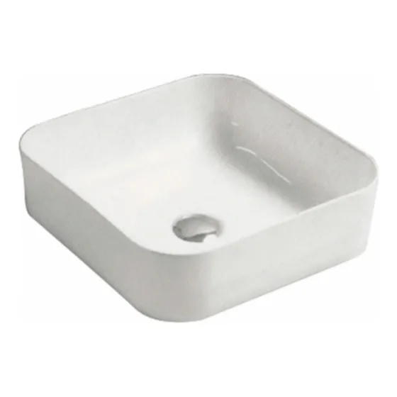 Bacha Cuadrada De Loza Blanca Para Apoyo Aq21183-w 38.5x38.5