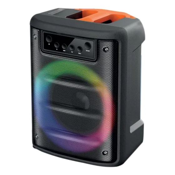 Parlante Portatil Aek Luces Led Mic Sd Bt Fm Usb 30 Cm Alto