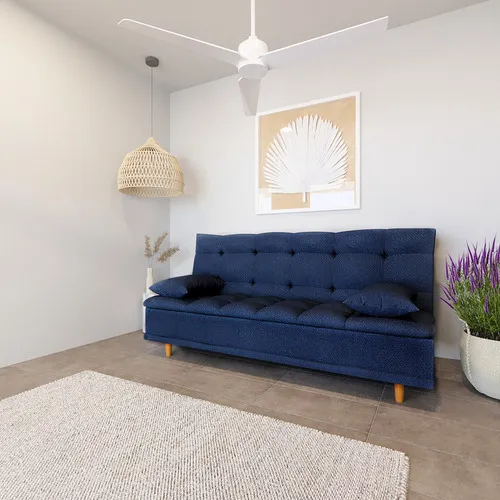 Sofa Cama Lase Janeiro Sillon Tapiz Oslo Azul Oscuro color Azul oscuro