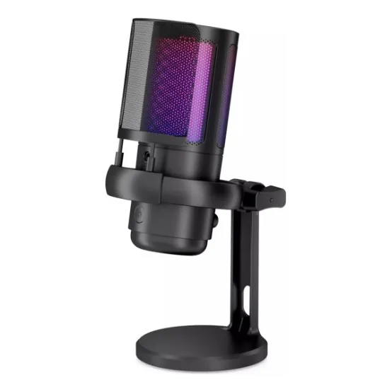 Dytimeem Micrófono Pc para Gamer Micrófono D6 Usb RGB con Cancelación de Ruido Silencio Ganancia Monitoreo para Streaming Podcast Youtube Celular PS5 PS4 Negro