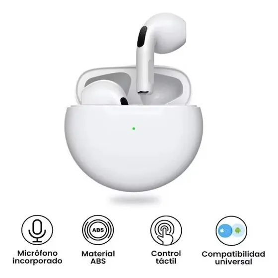 Audífono Bluetooth Pro 6 Manos Libres AirPods Wireless 2