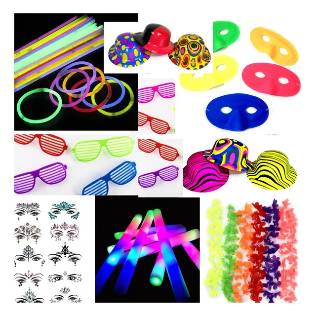 Cotillón Fluo Luminoso Para 50 Personas