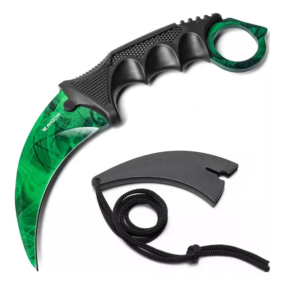 Cuchillo Karambit Verde Csgo Tactico Razor Original Defensa