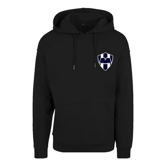 Sudadera Con Gorro Unisex Negra Monterrey Lado Izq