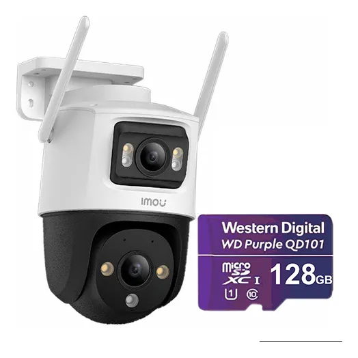 Imou Cámara De Seguridad Cruiser 8mp Ipc-s7xn-8m0wed-plus-128 Con Microsd 128gb Doble Lente Fullcolor Imou Sense Alta Definición Audio Doble Vía Detección De Humanos 8m0wed Protección Exterior Ip66