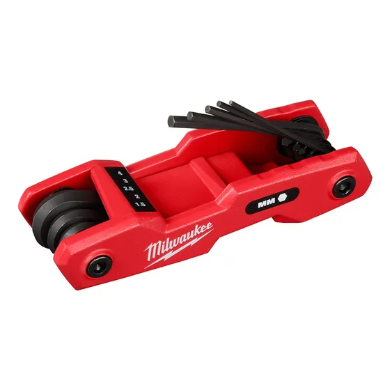 Kit 8 Llaves Hexagonales Mm Plegables Milwaukee 48222182 Color Rojo Mate