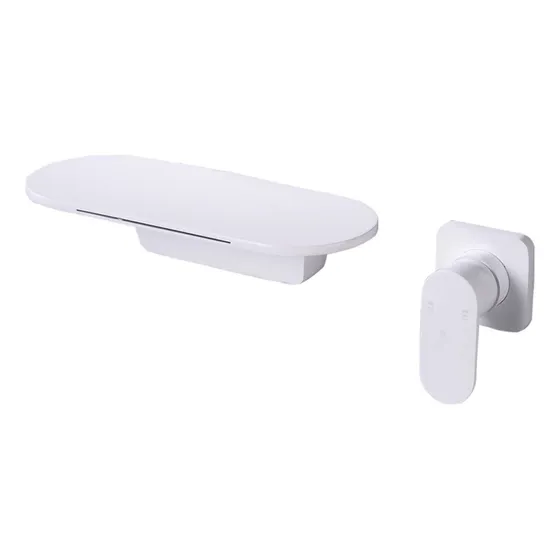 Grifo Baño Cascada Blanco Fregadero Montaje Pared Mezclador