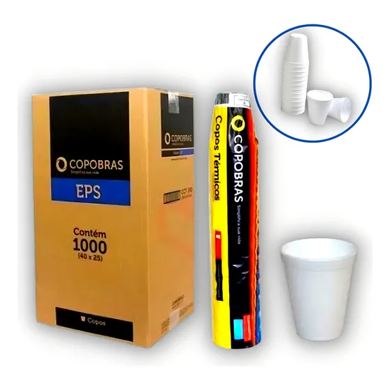 Cx 1000un Copo Térmico 120ml Isopor Bebida Chá Café Copobras