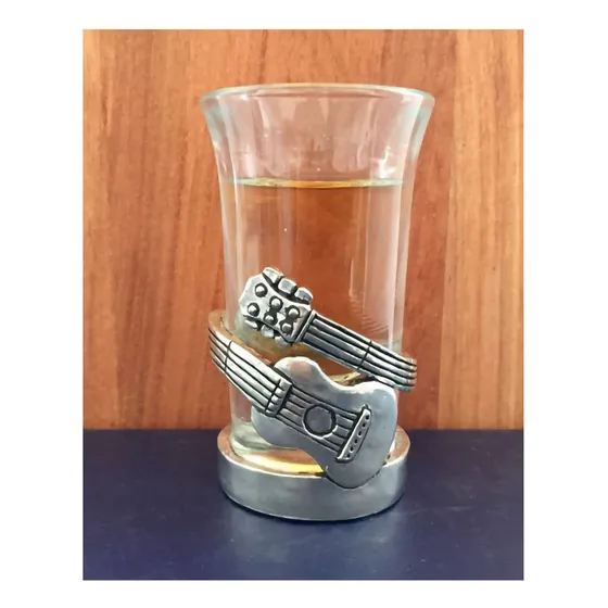 Vaso Chupito Peltre Guitarra Para Amante Musica Bar Casa