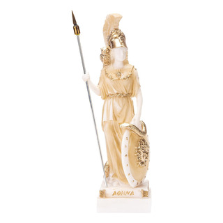 Atenea Con Búho Medusa Sosteniendo Escudo Diosa Griega Estat Atenea Con Búho Medusa Sosteniendo Escudo Diosa Griega Estat