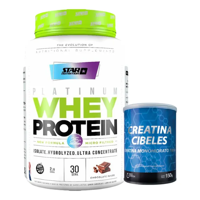 Proteina Star 2lb + Creatina Cibeles 150g Combo Muscular Gym