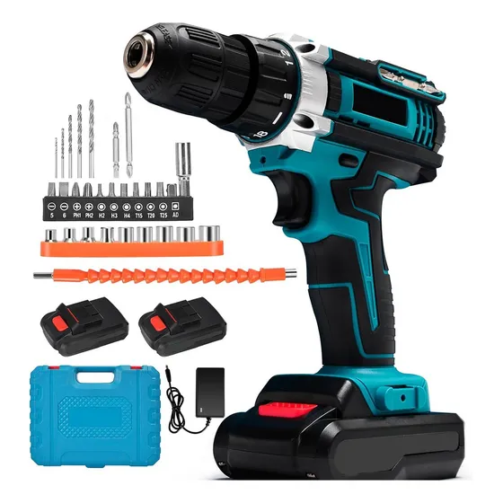 Taladro Percutor Atornillador + 2 Baterías 48v Calidad Otec Color Azul