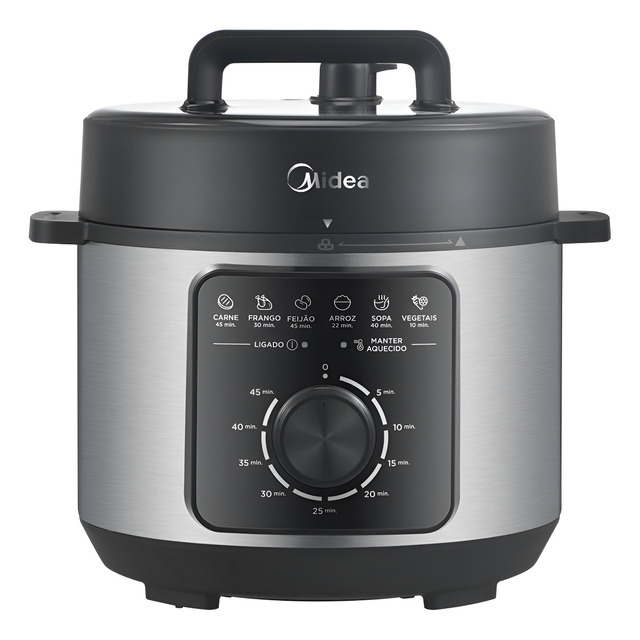 Panela De Pressão Mecânica Preta E Inox 4l Midea Panela De Pressão Mecânica Preta E Inox 4l Midea