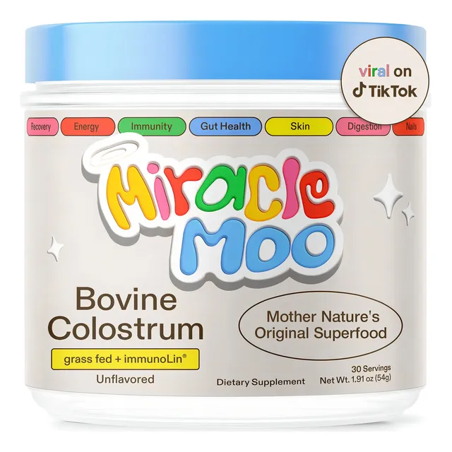 Miracle Moo Calostro Bovino Sist. Inmunológico Abdomen Plano Sabor Sin Sabor