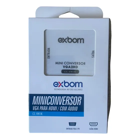 Mini Conversor Vga P / Hdmi  1080pcc-vh1k  Branco - Exbom