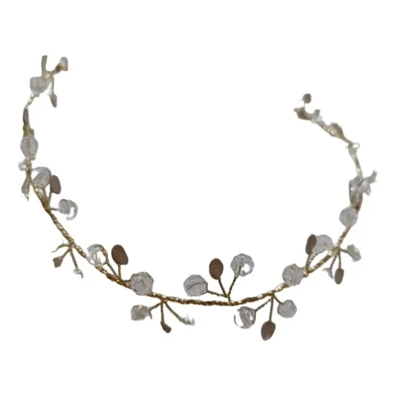 Tocado Dorado Con Piedras Transparentes, Para 15, Novias