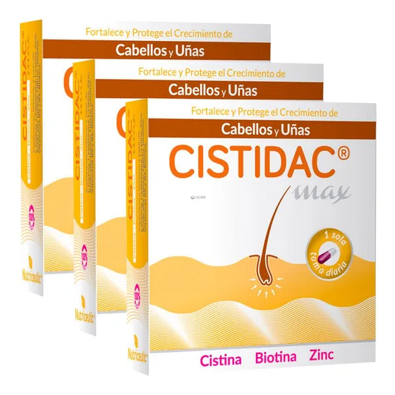 Pack 3 Nutriceutic Cistidac Max Crecimiento De Cabello Uñas