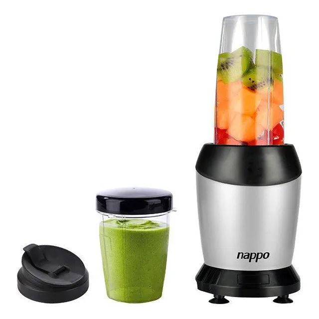 Licuadora Portátil Nappo Acero Inox 1200w 220v Con 2 Vasos