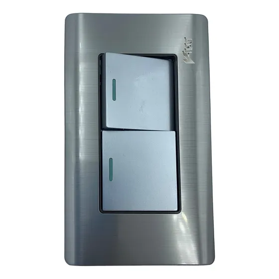 Apagador Interruptor Doble Plateado De Lujo V-teg