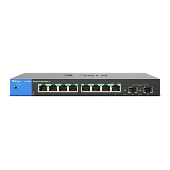 Linksys Switch Gbit Fether 8 Ports + 2 Sfp Gbit- Sku:lgs310c