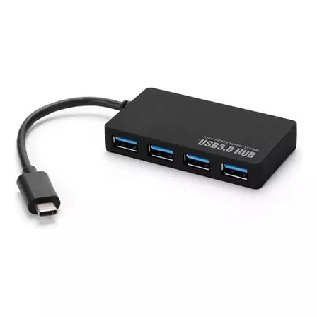 Hub Usb C 3.1 Multiple X4 Usb 3.0 Adaptador Para Las Nuevas Macbook Con Thunderbolt 3 Color Negro