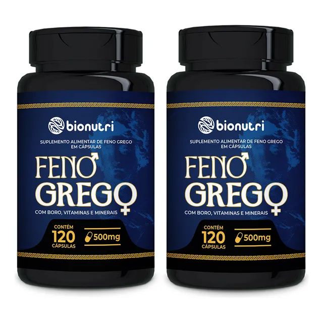 2x Feno Grego Com Boro,vitaminas E Minerais 120caps Bionutri