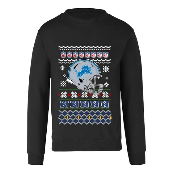 Sudadera Ugly Sweater Detroit Lions Nfl Navideño Leones