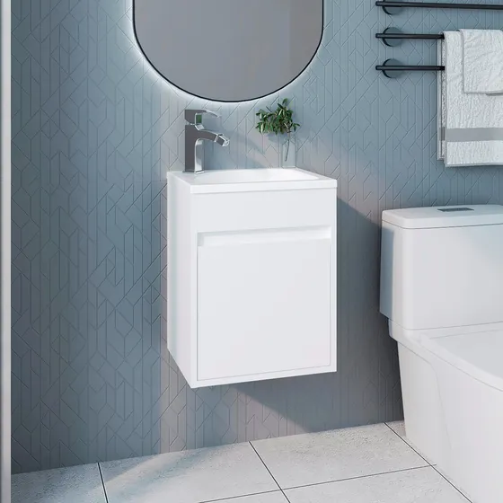 Mueble De Baño Furman 49x39x32 Rta Cantidad De Agujeros Para Grifería Un Agujero Bacha Blanco Mueble Blanco