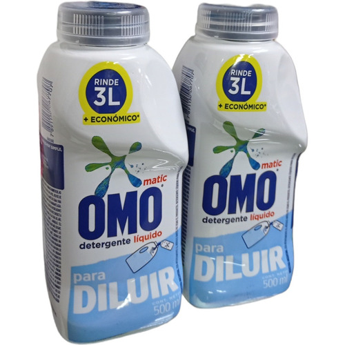 Pack X2 Omo Detergente Liquido Para Diluir 500ml Rinde 3lts