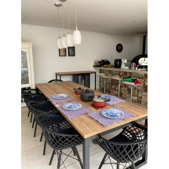 Mesa Estilo Industrial - Jantar E Área Gourmet- (2,40x1,10)