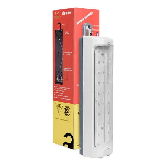 Luz Emergencia Atomlux 30 Led 24hs De Uso Fria Bateria Corte Color Blanco