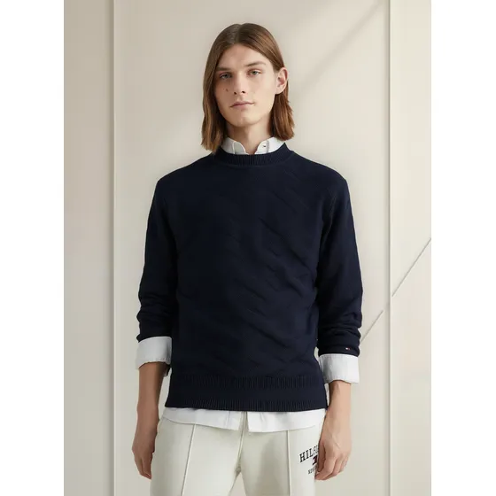 Saco Azul Amplio De Punto Hombre Tommy Hilfiger