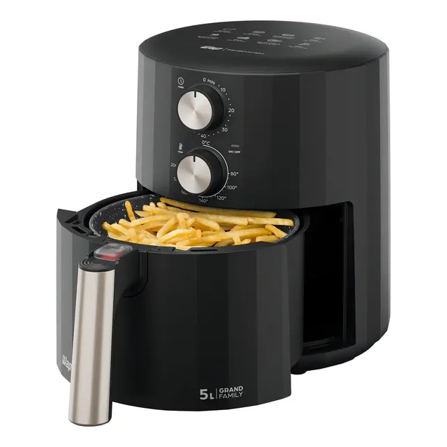 Fritadeira Elétrica Antiaderente Wap Air Fryer Grand Family 5 Litros 1500w Preto/cinza 127v