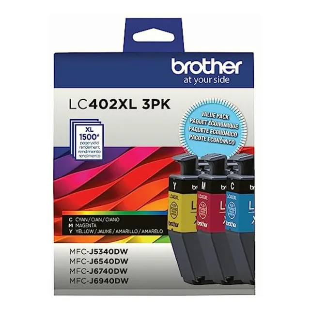 Brother Lc402xl Paquete De 3 Cartuchos De Tinta Cian