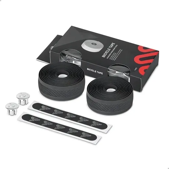 Kit Um Par De Fita De Guidão Classic Macia Preta Speed Bike Promend