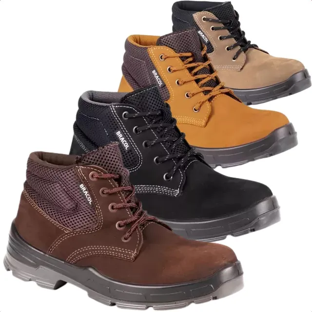 Bota Botina Segurança Bracol Sapato Coturno Nobuck Com Ca