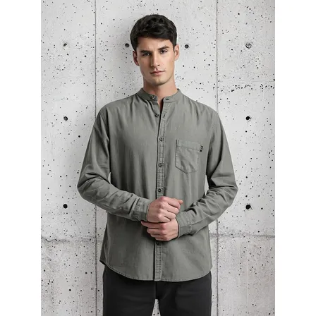 Camisa Manga Larga Para Hombre Mao Algodon Organico Froens