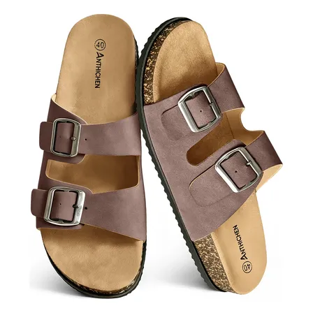 Sandalias Corcho Chanclas Mujer Hombre Piel Broche Ajustable