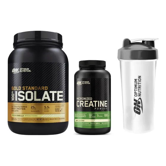 Whey Protein 100% Isolate Baunilha 720g + Creatina 300g