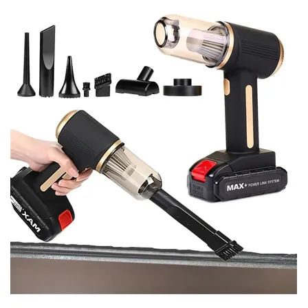 Aspirador Pó Portátil Soprador 5 Em 1 Carro Escritório Casa Preto 18v