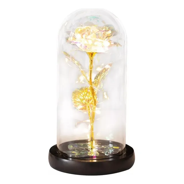 Regalo Perfecto Romántico De Flor De Rosa Eterna Con Luz Led