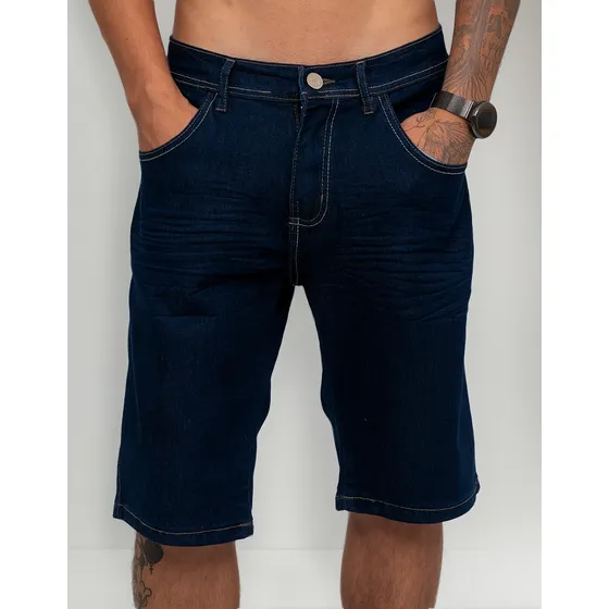 Bermuda Masculina Jeans Com Lycra Short Slim Fit