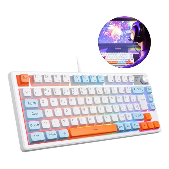 Teclado Gamer Knup Iluminação Rainbow E Controle De Volume
