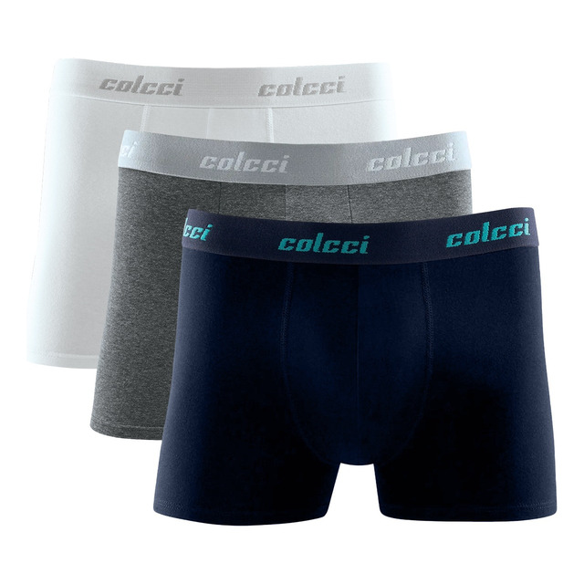 Kit Com 3 Cuecas Boxer Algodão Cotton Original Colcci Kit Com 3 Cuecas Boxer Algodão Cotton Original Colcci