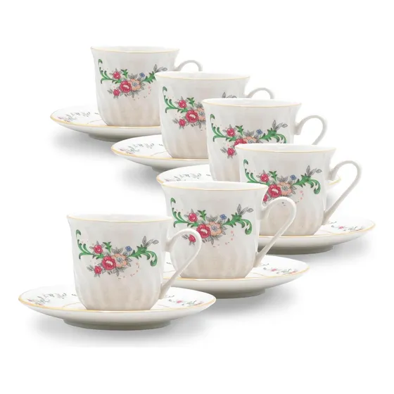 Lynns Porcelana Vintage Floral Saucer & Tea Cup Juego Con Ad